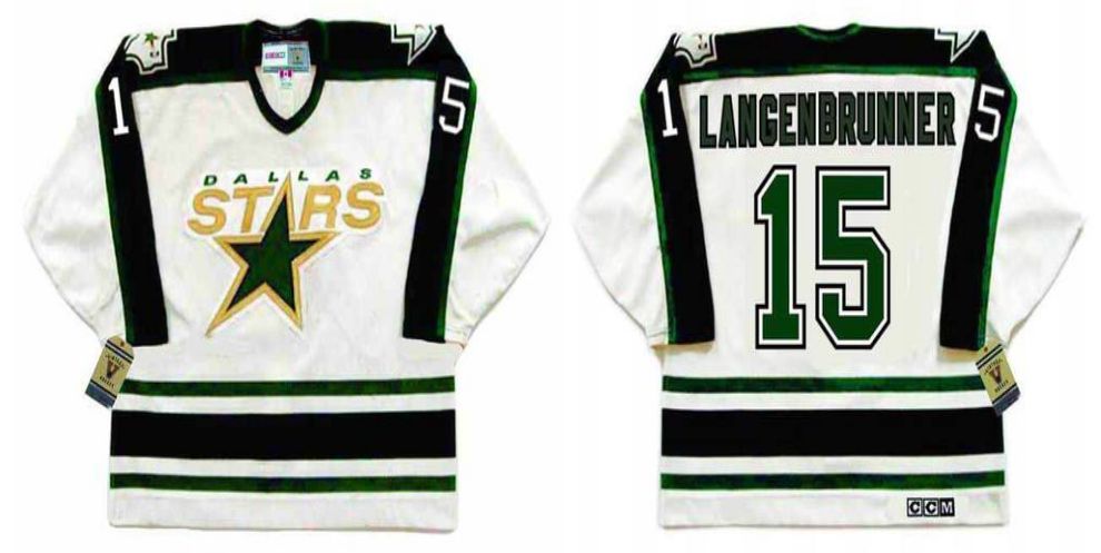 2019 Men Dallas Stars 15 Langenbrunner White CCM NHL jerseys